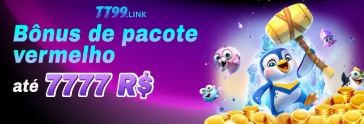 Bônus de pacote vermelho TT99 cassino com prêmios até 7.777R$.